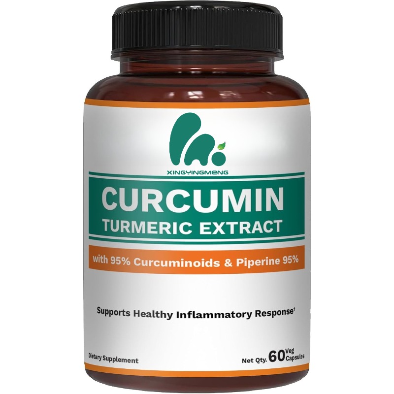 Turmeric Curcumin Capsule - 栄養クルクミンターメリックサプリメント 95%クルクミンと95%ピペリン配合 炎症反応をサポート - ベジタリアンカプセル60粒