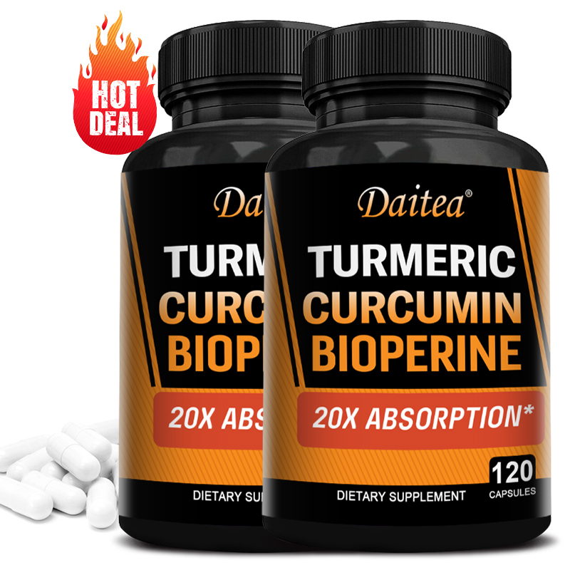 Turmeric Curcumin Capsule - ターメリック クルクミン カプセル 2500mg、95% クルクミノイド＆バイオペリン配合、関節サポート、抗酸化、消化器系と免疫の健康に