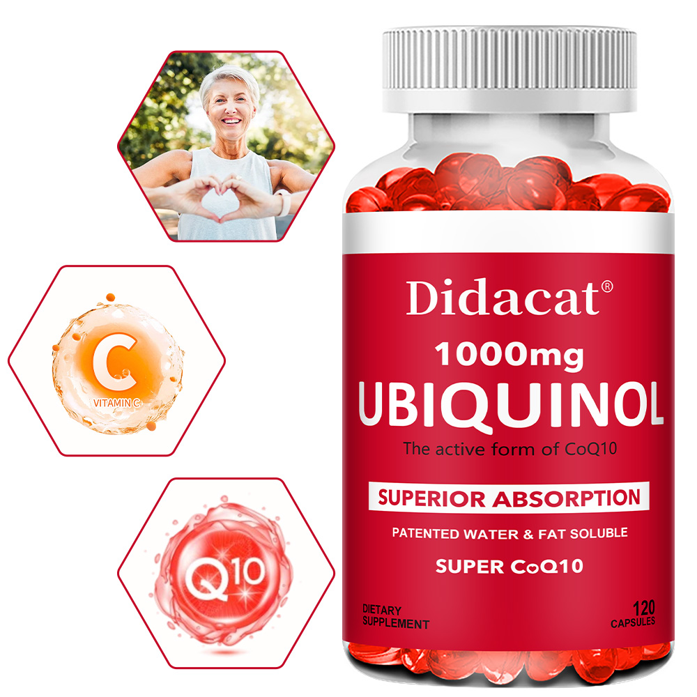 Coq10 Ubiquinol Softgel - ユビキノールCoQ10 1000mgソフトジェル、活性形態、優れた吸収性、心臓、エネルギー、抗酸化、心臓血管と皮膚のサポート