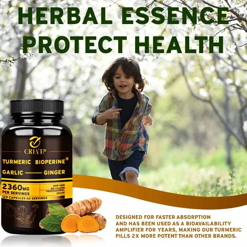 4-in-1 ターメリックジンジャーサプリメント - ニンニ - Turmeric Curcumin Capsule のレビューと価格