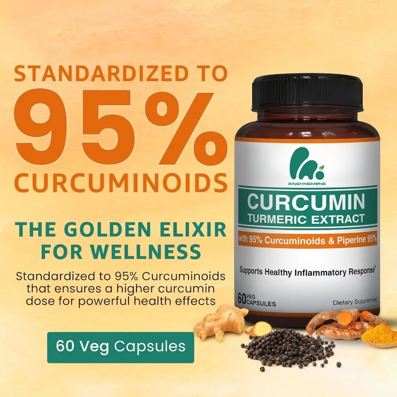 栄養クルクミンターメリックサプリメント 95%クルクミンと9 - Turmeric Curcumin Capsule のレビューと価格