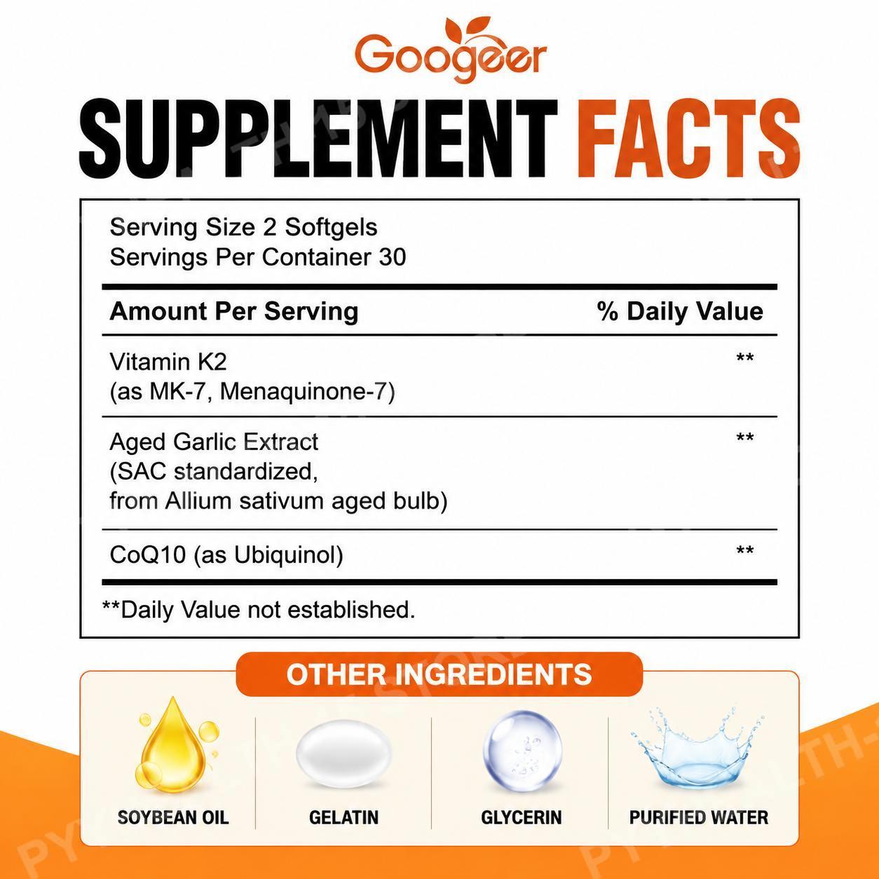 グーガー エイジド オーダーレス ガーリック ソフトジェル  - Coq10 Ubiquinol Softgel のレビューと価格